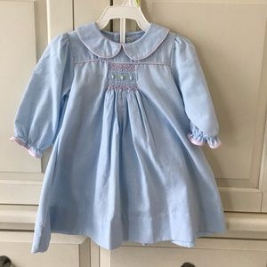 Petit Ami Blue gingham dress with bloomers